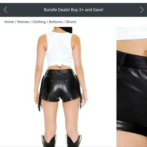 F21 faux leather shorts with fringe - Picture 2 of 14